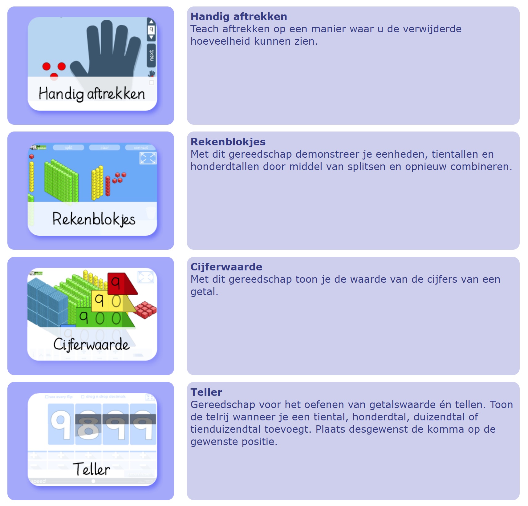 Ga naar de digibordgereedschappen