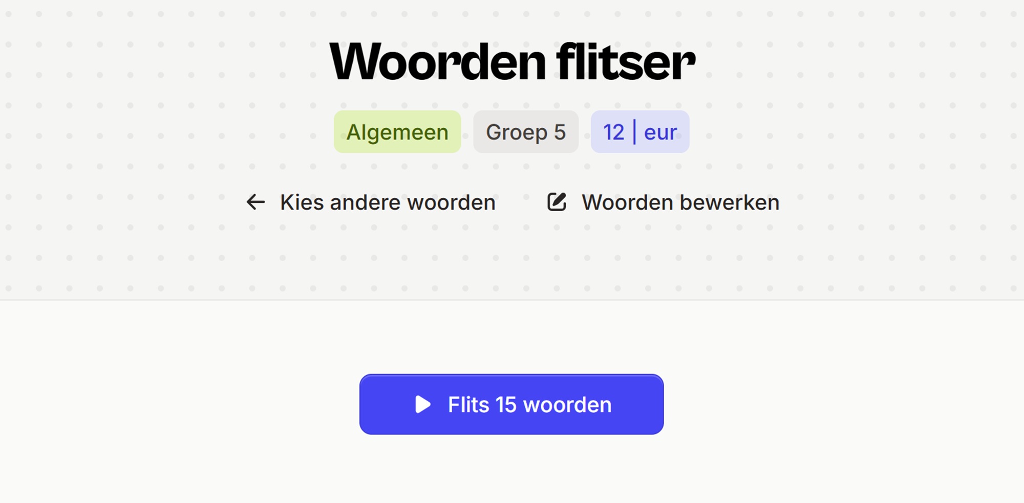 Flitsen van bestaande woordpakketten