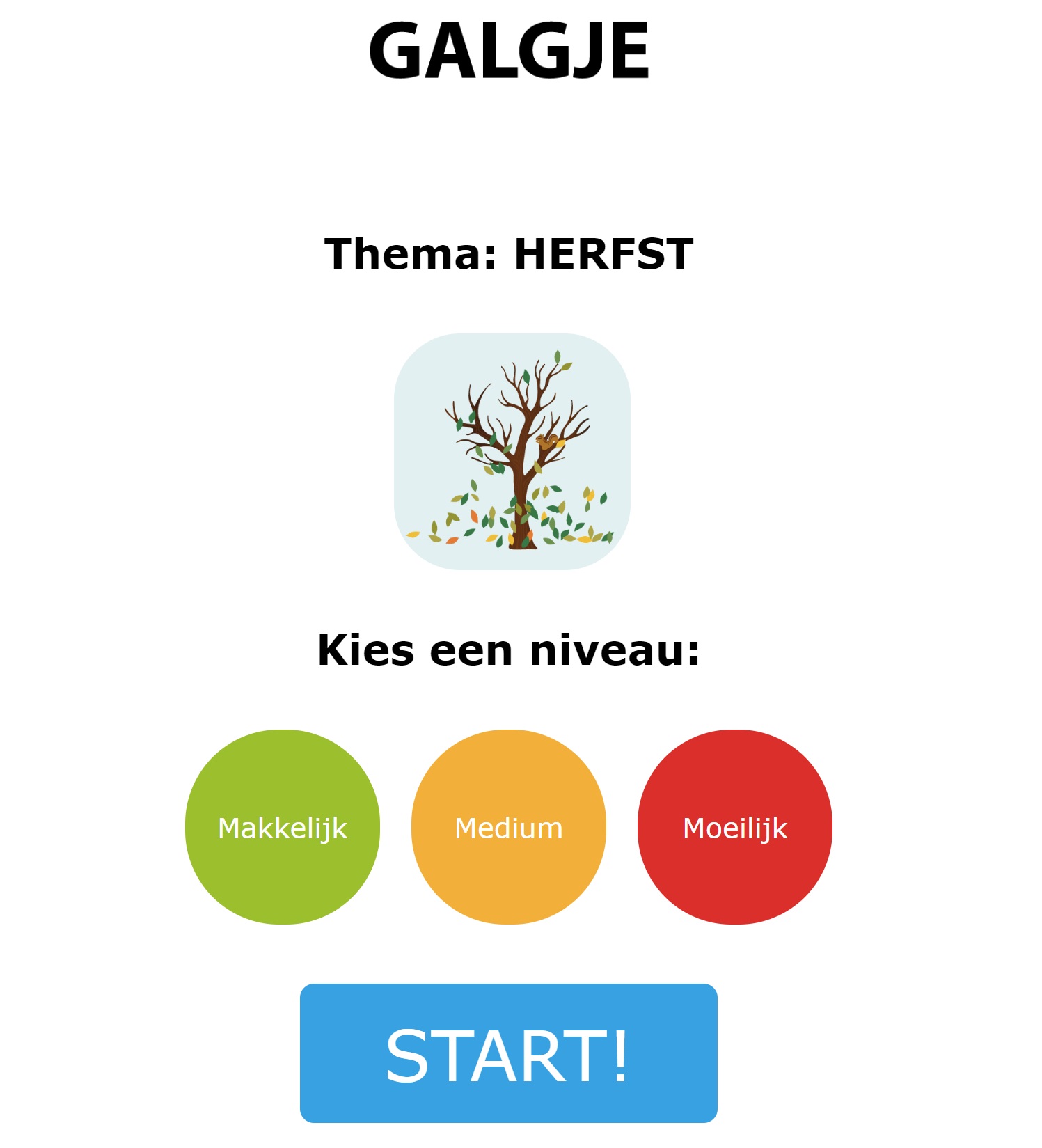 Open galgje met herstwoorden