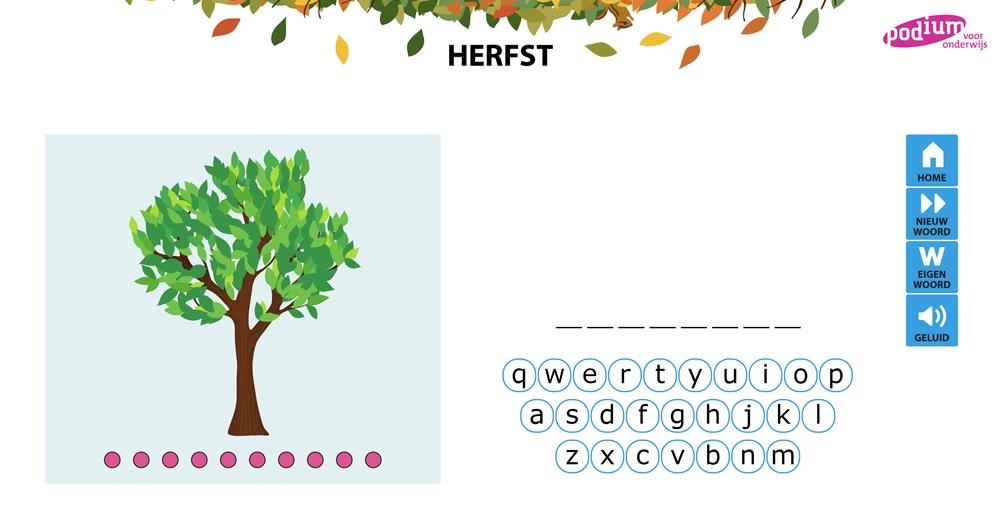 Galgje met herfstwoorden
