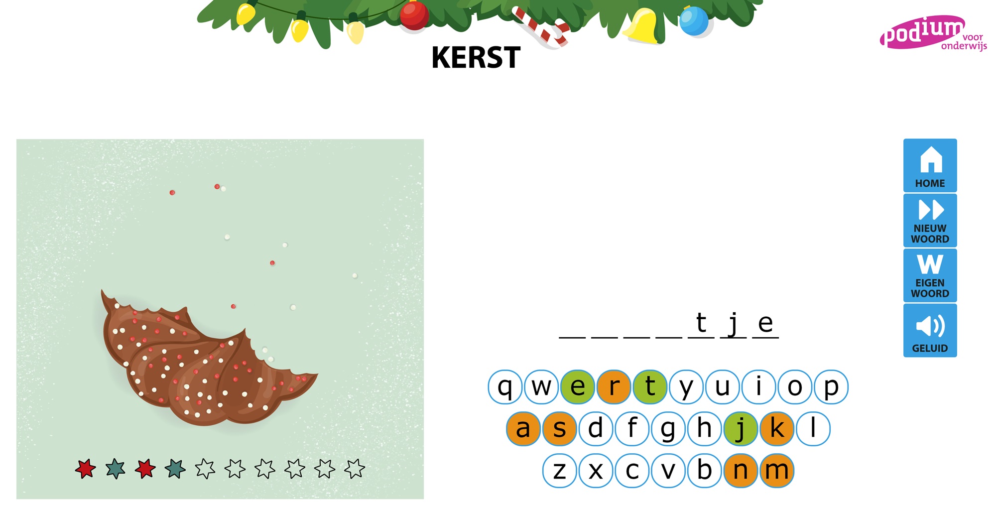 Galgje met kerstwoorden