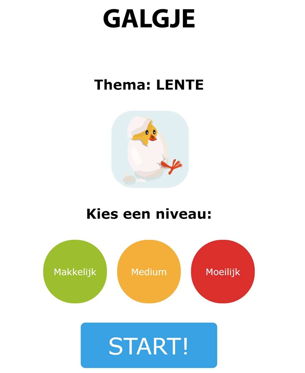 Open galgje met lentewoorden