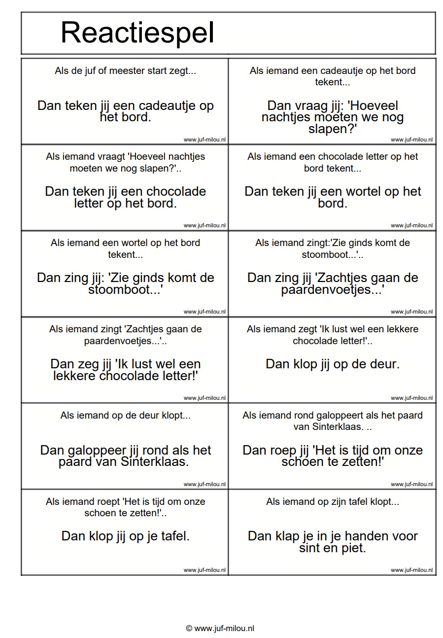 Reactiespelletjes bij verschillende thema's