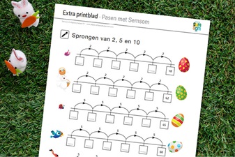 Semsom printblad Pasen sprongen - groep 3