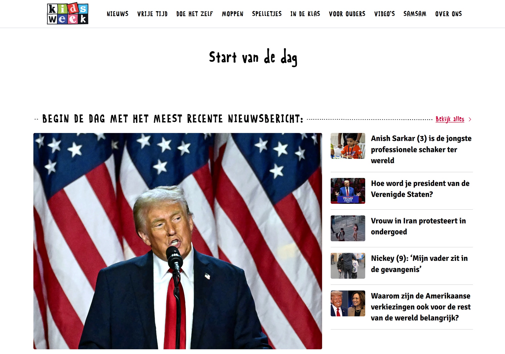 Start van de dag