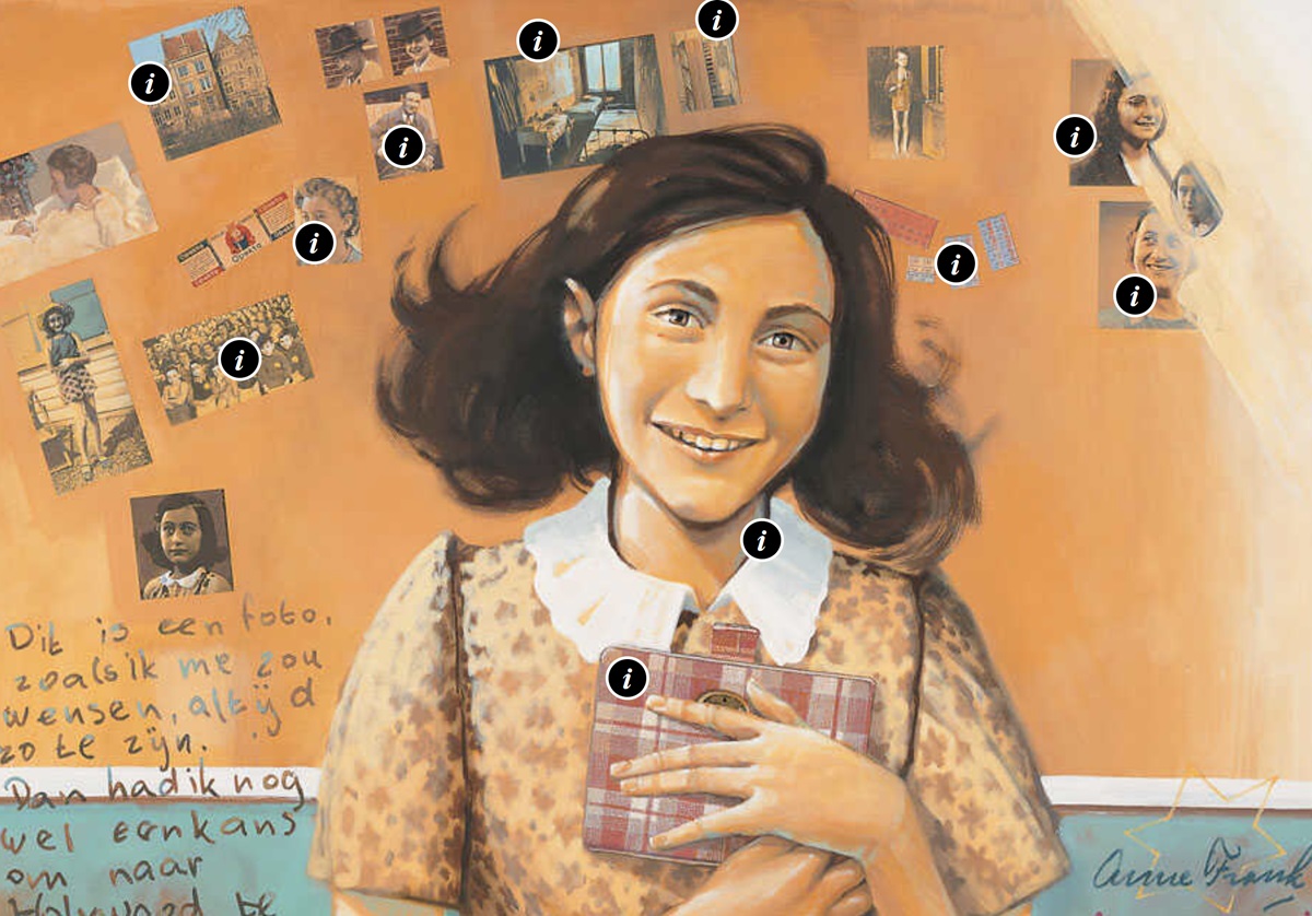 Vensterplaat Anne Frank en Het Klokhuis