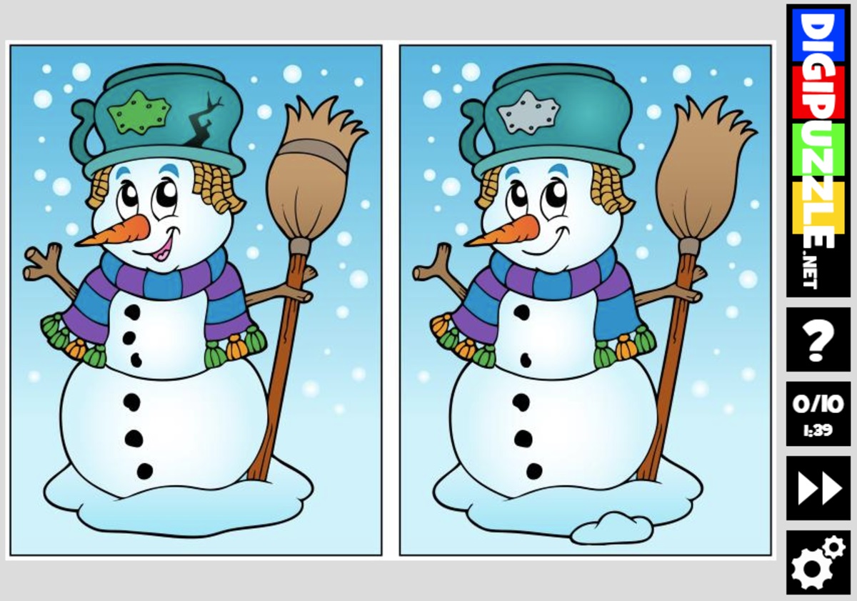 Zoek de verschillen thema winter