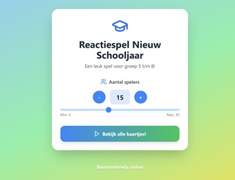 Reactiespel Nieuw schooljaar